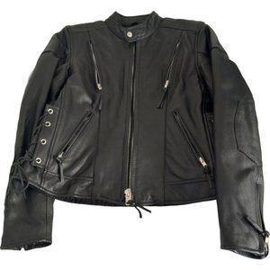 First Manufacturing Night Rider Motorcycle Jacket, Sz M, Black
